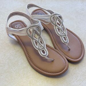 SO Women's Cream and Brown Sandals